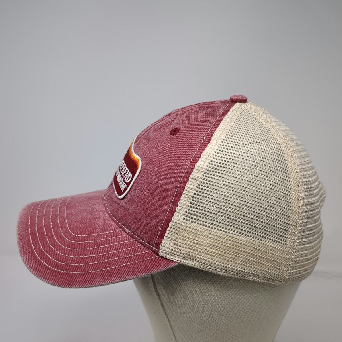 Cap America Trucker Hat Red One Size University of Montana Family Weekend Mesh