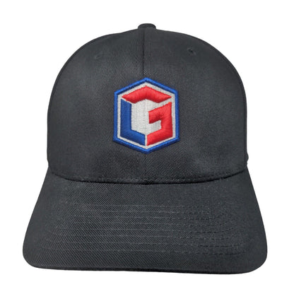 Flexfit Men's Fitted Hat Black Size S/M Embroidered Box Logo Polyester Cotton