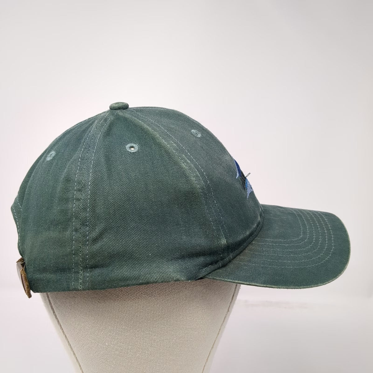 Hawaiian Headwear Baseball Cap Green One Size Hawaii Wave Leather Strapback Hat