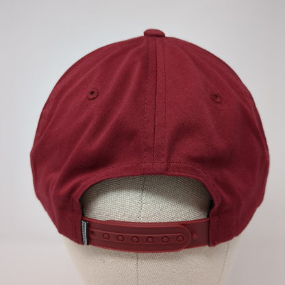 Billabong Snapback Hat Red One Size Adjustable Embroidered Vented Holes 6 Panel