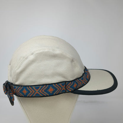 KAVU 5 Panel Beige M Strapback Woven Outdoor Hat Canvas Seattle USA Vintage