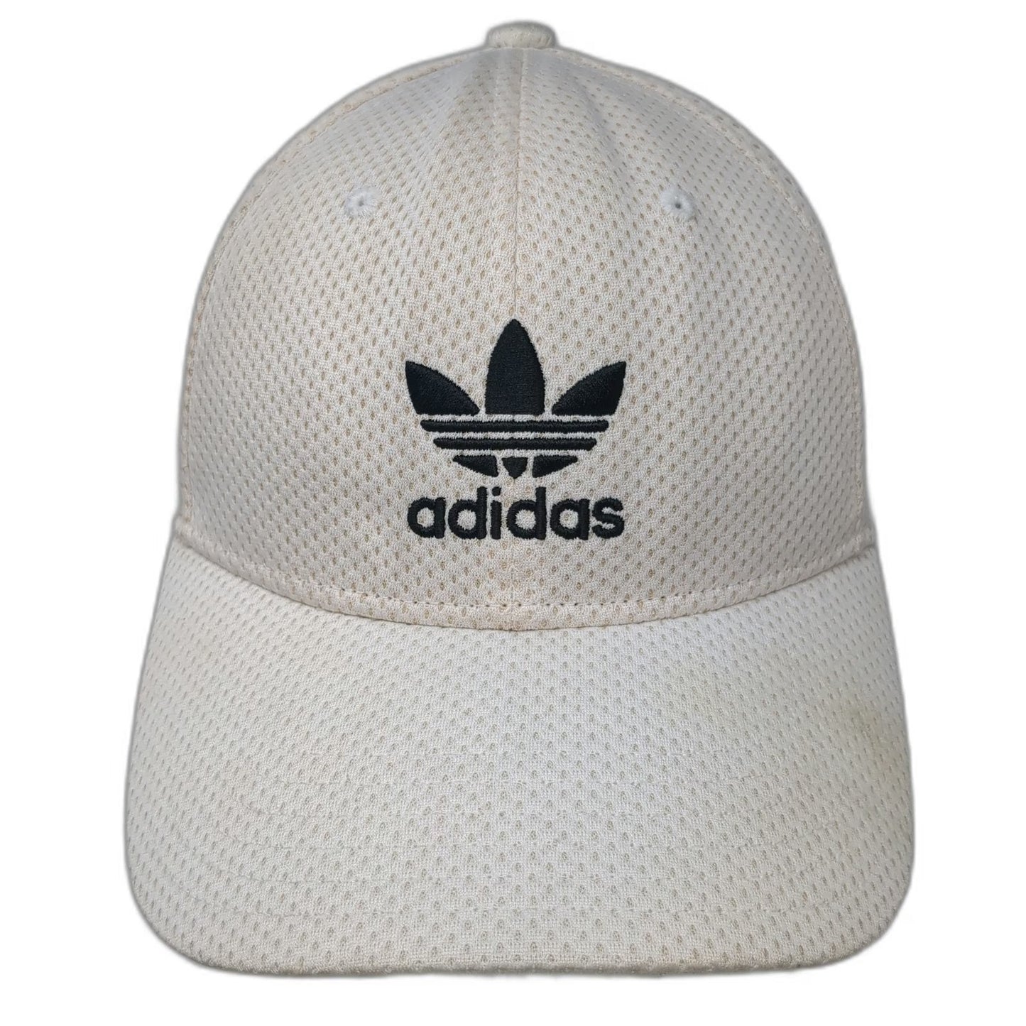 Adidas Baseball Cap White M Mesh Trefoil Hat Fitted Stretch Breathable Sport