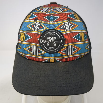 Hooey Trucker Hat Black One Size Geometric Aztec Logo Patch Mesh Back Snapback