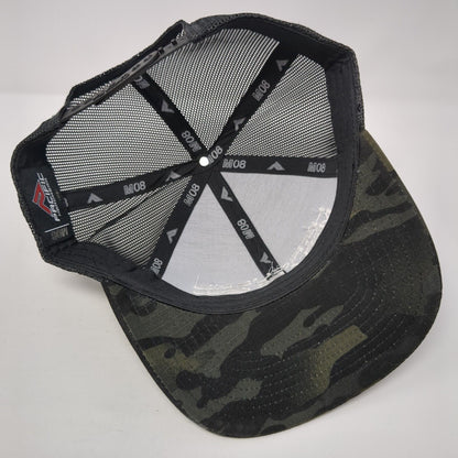 Hercules Metals Corp Snapback Trucker Hat Camouflage OS Mesh Pacific Headwear