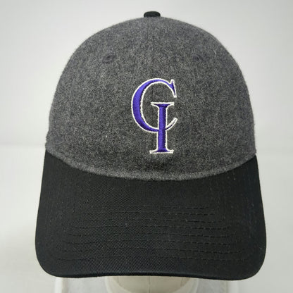 New Era Baseball Cap Gray Black One Size Wool Crown Embroidered CI Hat Slideback
