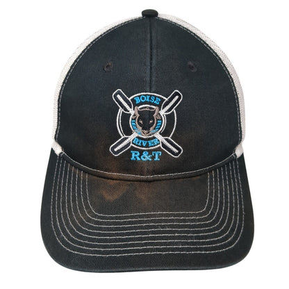Boise River R&T Snapback Trucker Hat Black One Size Mesh Back Colorblock