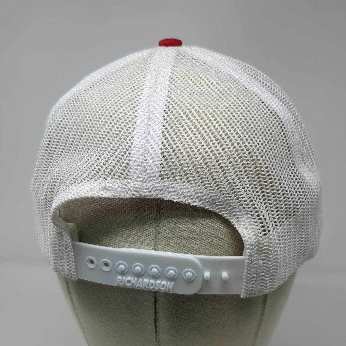 Richardson Trucker Hat Blue OS CAT American Flag Patch Mesh Snapback 112 Work