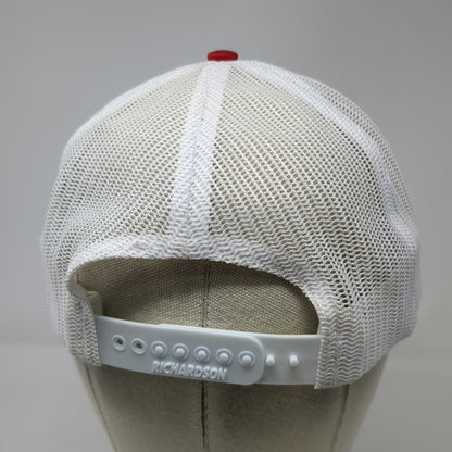 Richardson Trucker Hat Blue OS CAT American Flag Patch Mesh Snapback 112 Work
