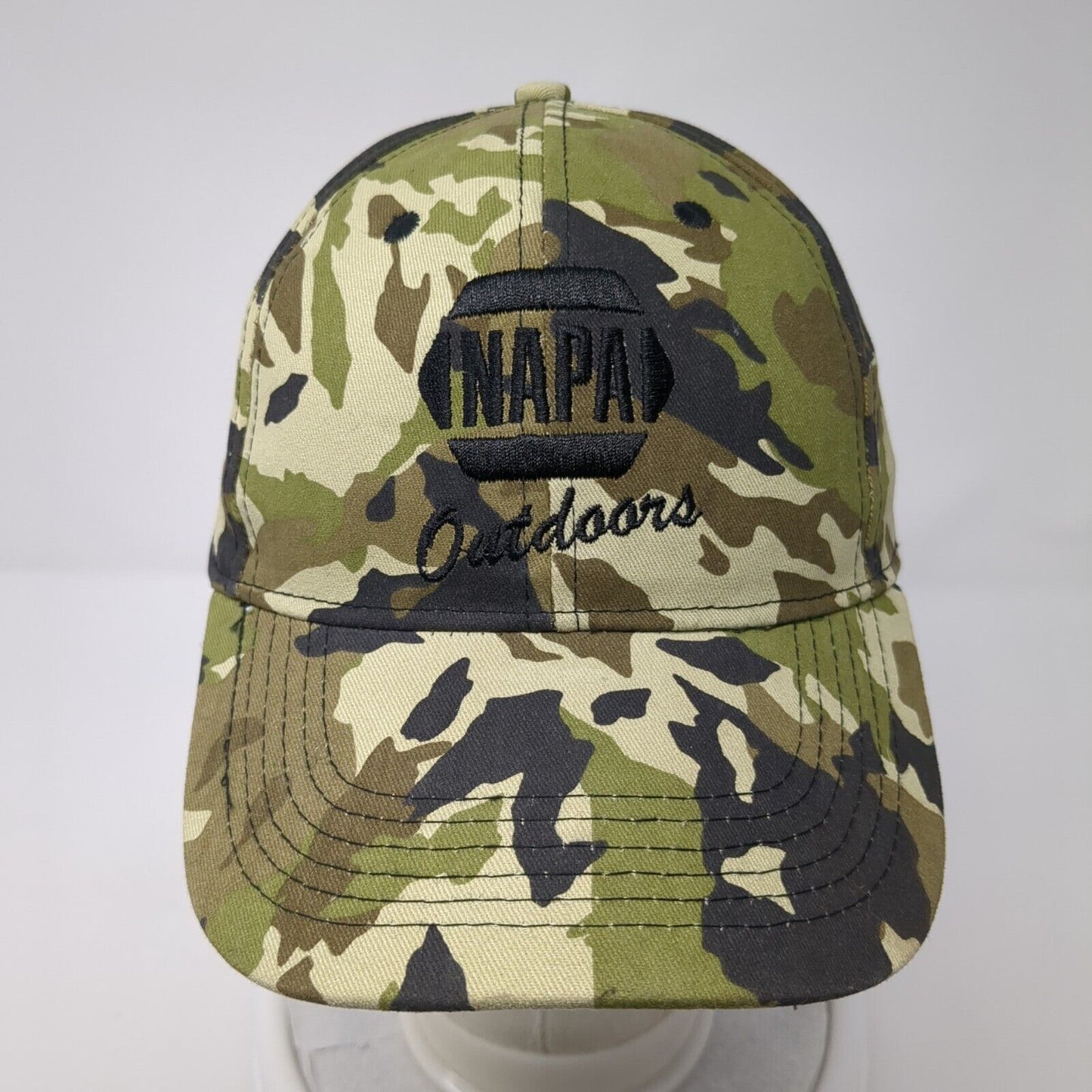 NAPA Outdoors Strapback Hat Camouflage One Size Adjustable Embroidered