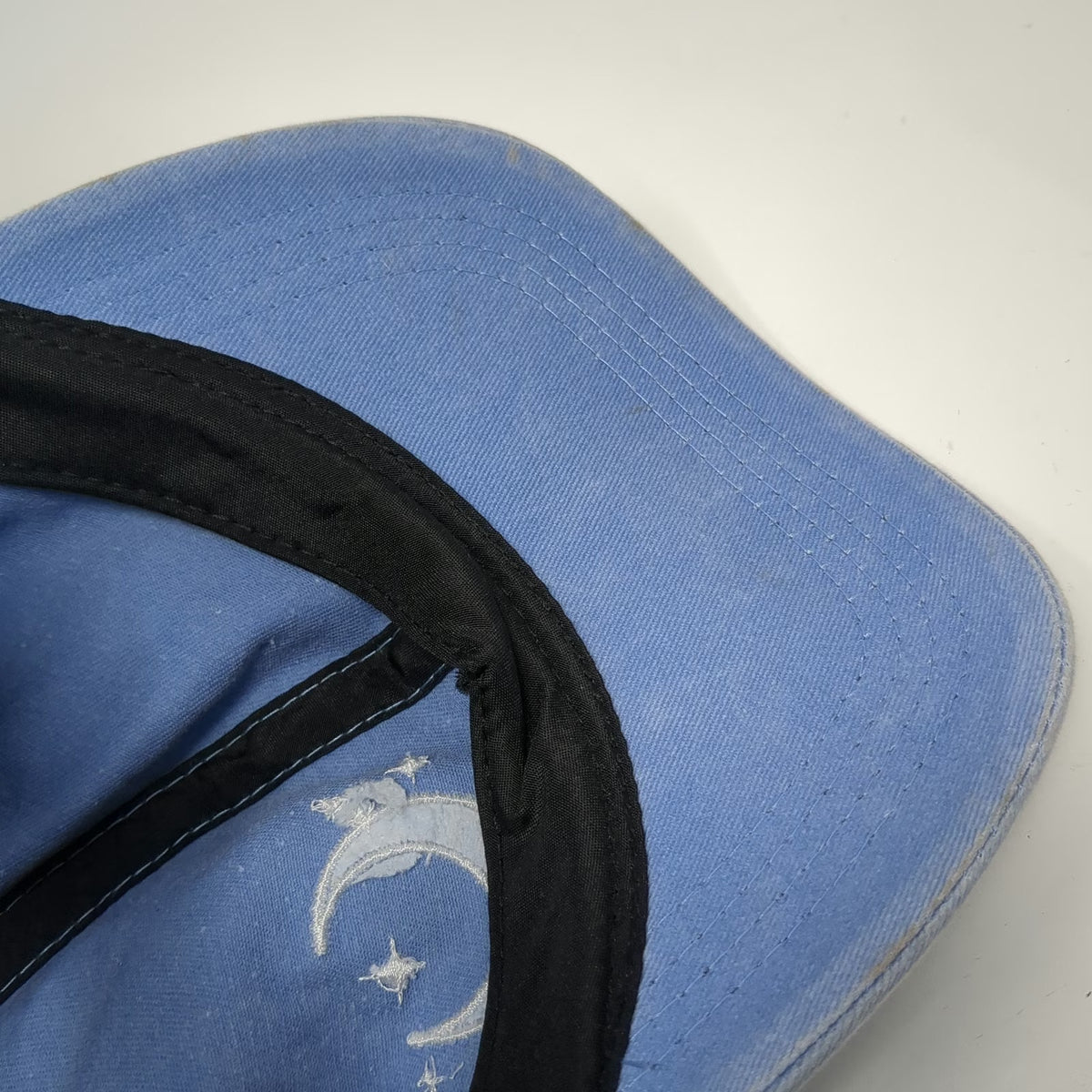 David and Young Baseball Cap Blue One Size Moon Stars Embroidery Slideback Hat