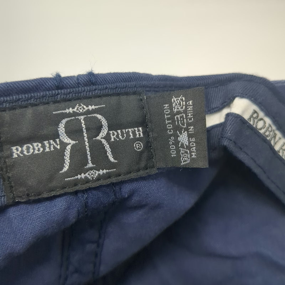 Robin Ruth 5 Panel Blue One Size Strapback California Bear Logo Hat Cotton
