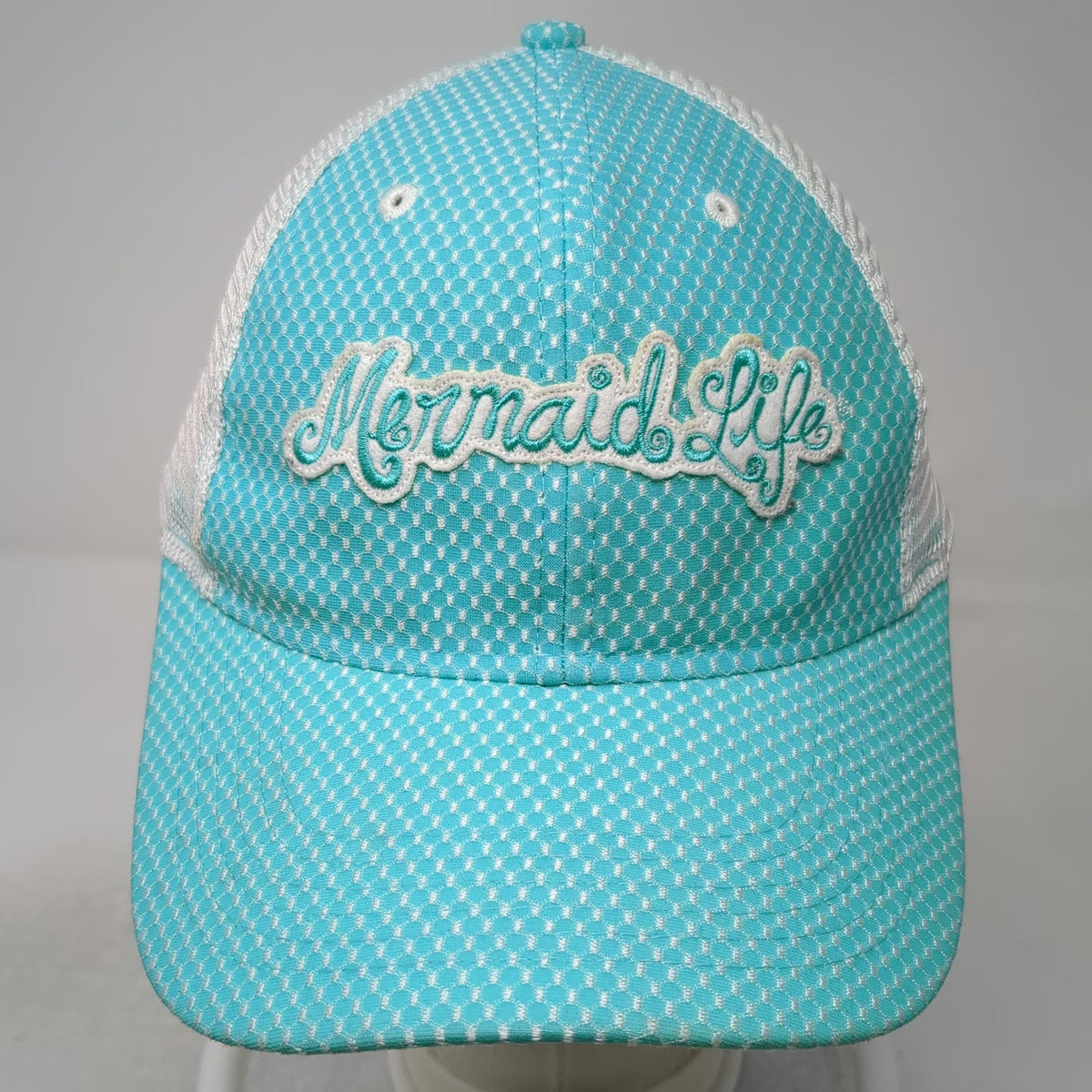 Mermaid Life Baseball Cap Blue S/M Strapback Mesh Back Embroidered Hat
