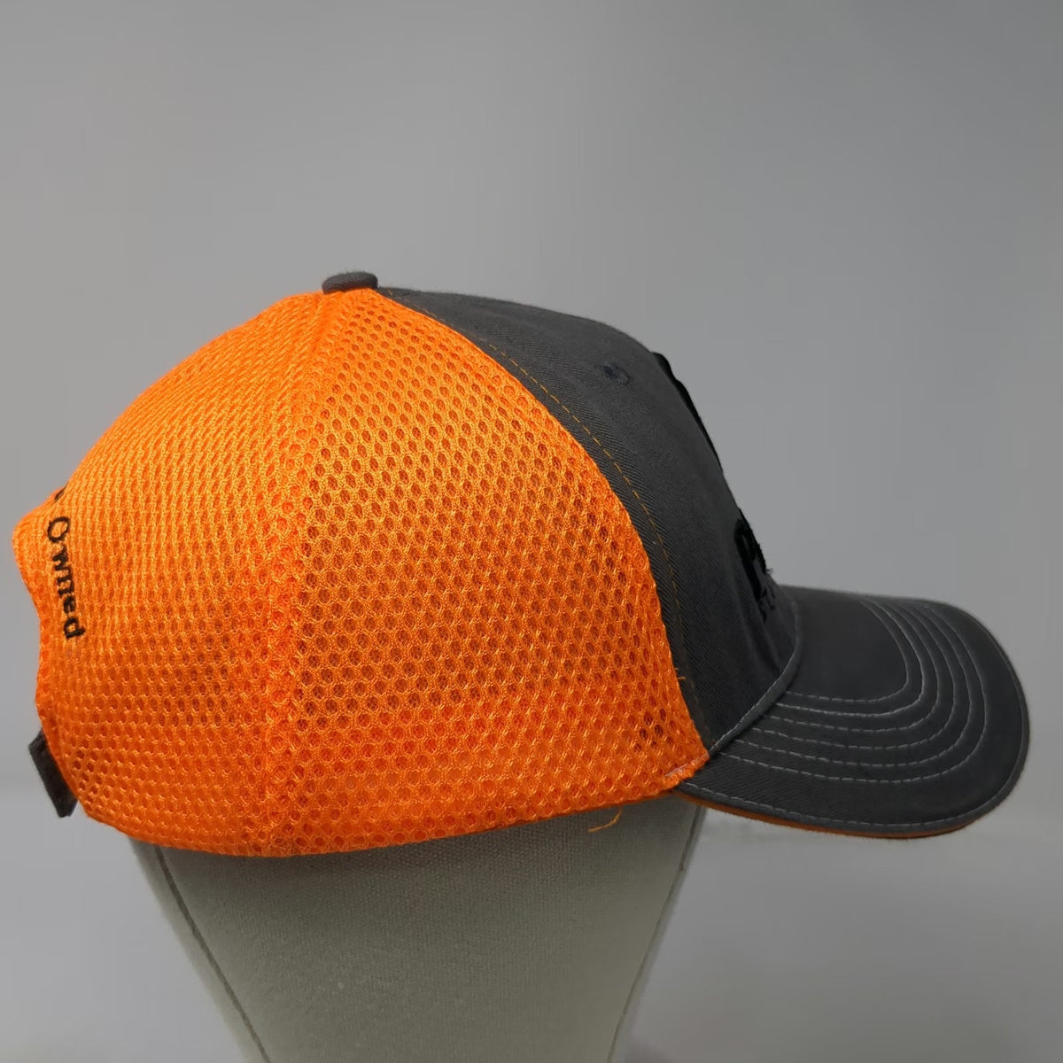 360 Apparel Baseball Cap Gray Orange One Size Mesh Pacific Steel Recycling hat