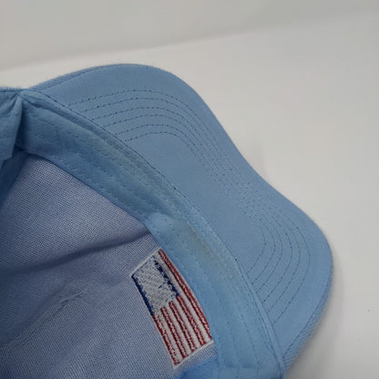 American Flag Strapback Hat Blue OSFA Adjustable Embroidered Patriotic Polyester