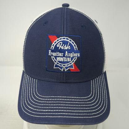 Ouray Trucker Hat Blue One Size Fish Frontier Anglers Montana Snapback Mesh