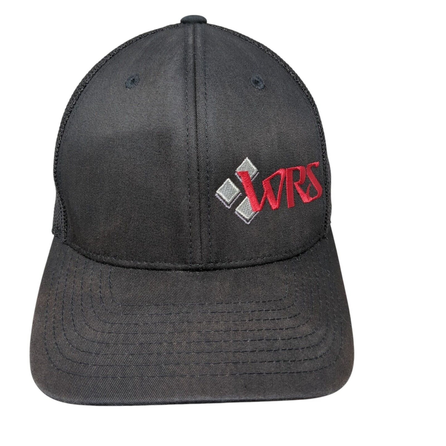 WRS Fitted Trucker Hat Black L/XL Flexfit Mesh Back 6 Panel Port Authority