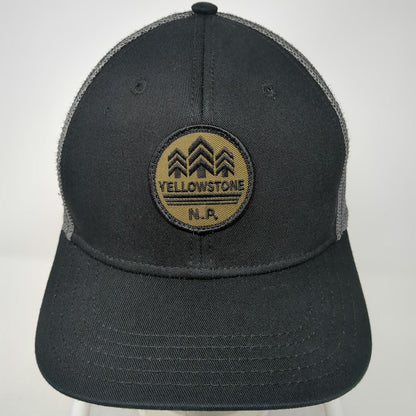 Trucker Hat Black One Size Yellowstone National Park Mesh Snapback Pine Trees