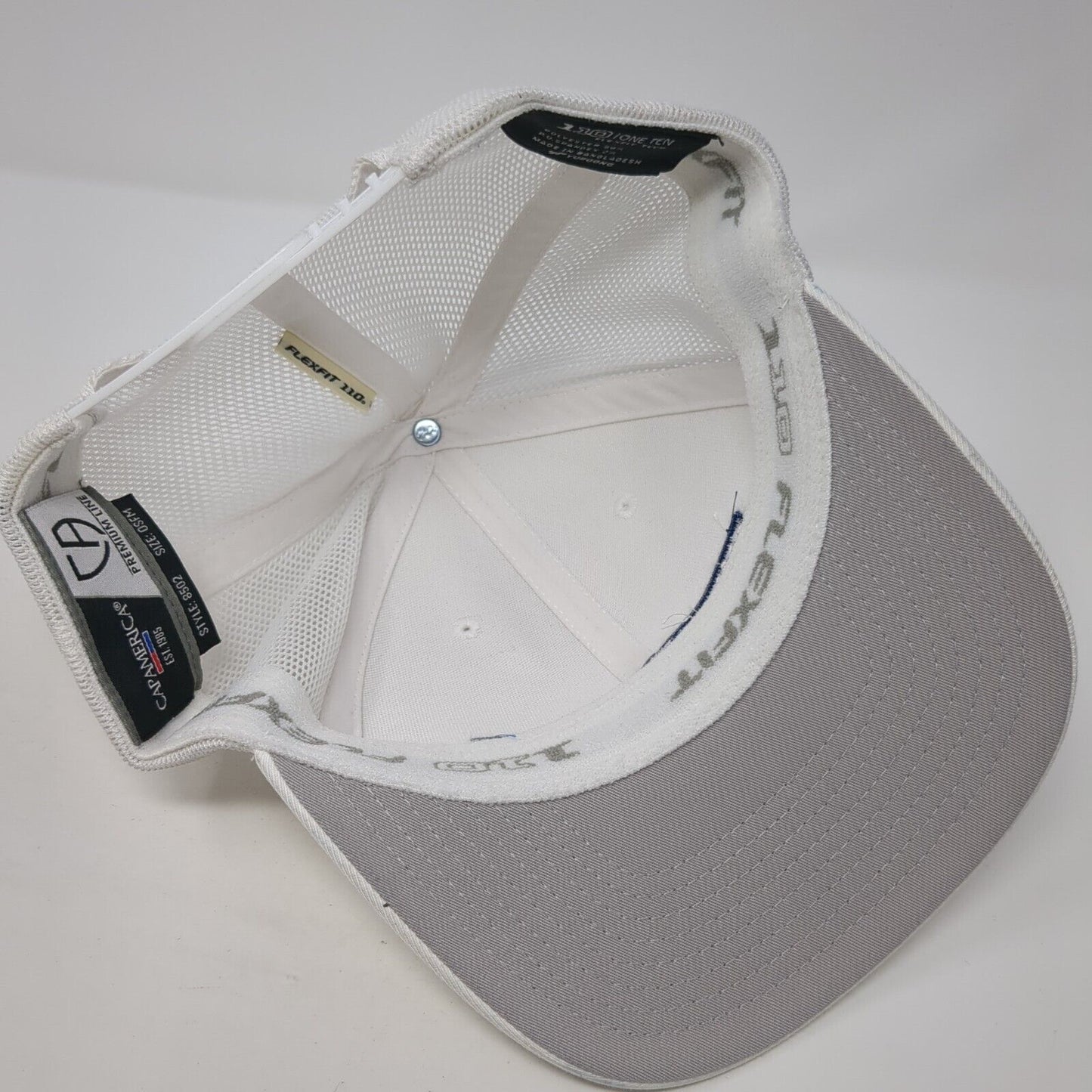 Centro Benefits Research Snapback Trucker Hat White OS 110 Flexfit Cap America