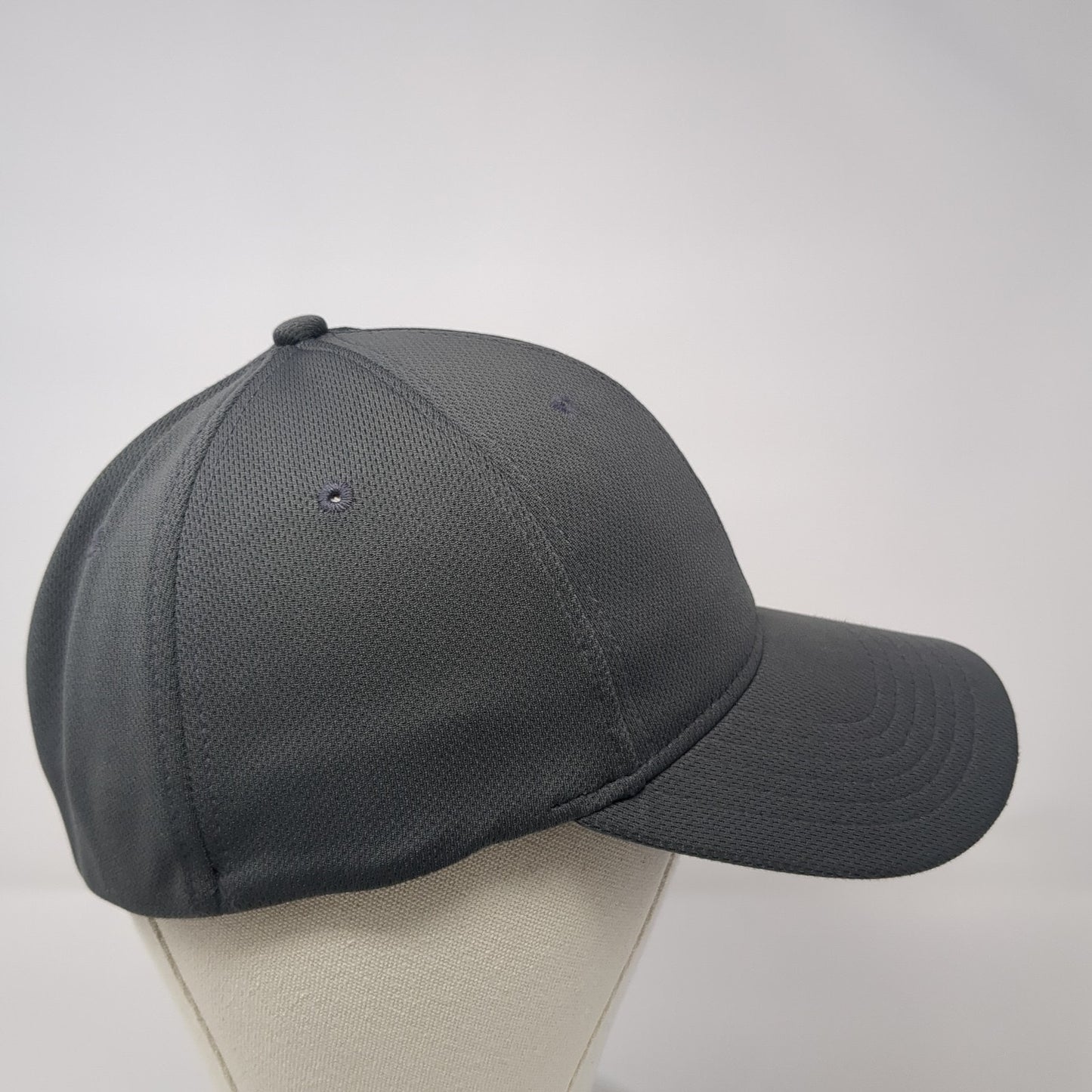 Reebok Fitted Hat Gray Large Embroidered Stretch Solid Vent Holes