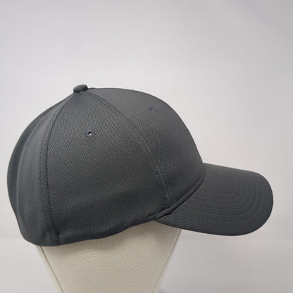 Reebok Fitted Hat Gray Large Embroidered Stretch Solid Vent Holes