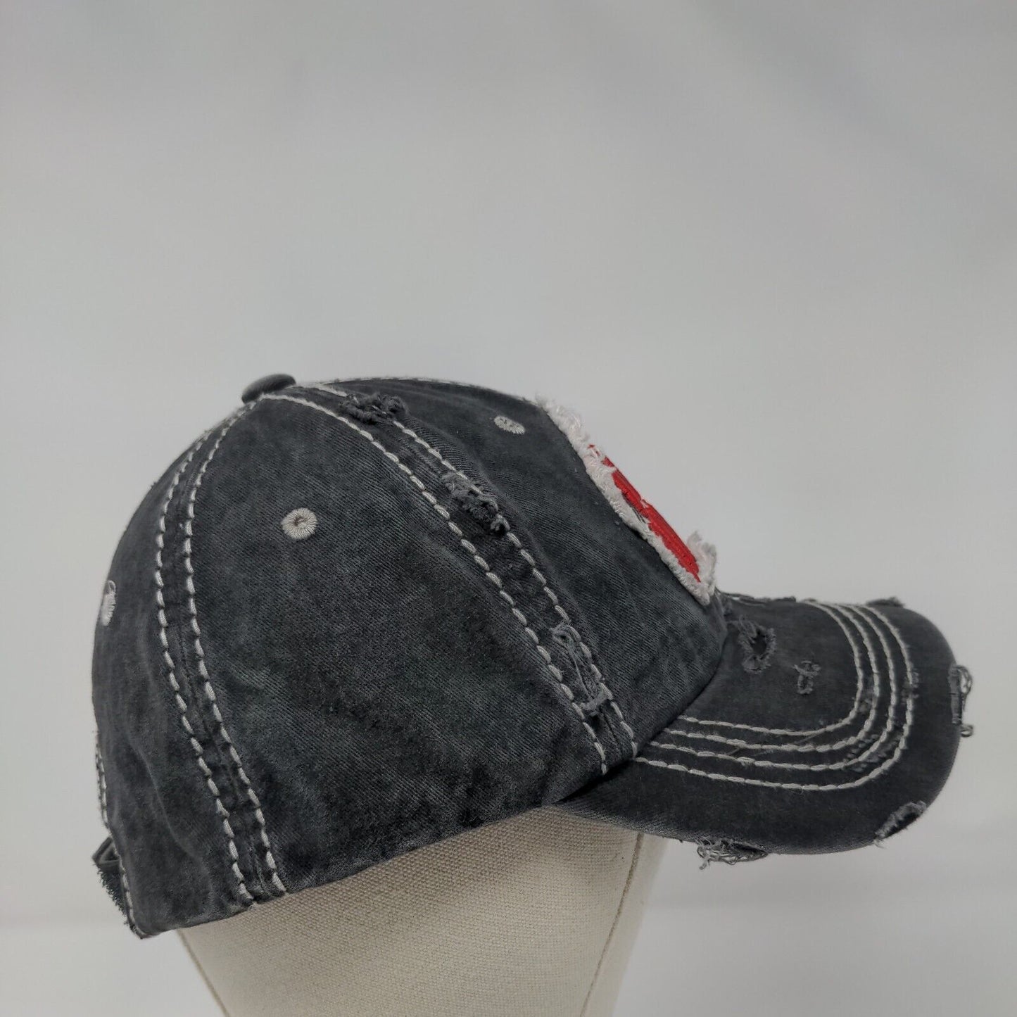 Wine O'Clock Strapback Hat Gray One Size Embroidered 4350 District