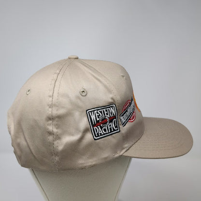 Cobra Caps Snapback Hat Beige One Size Union Pacific Railroad Multi-Logo Cotton