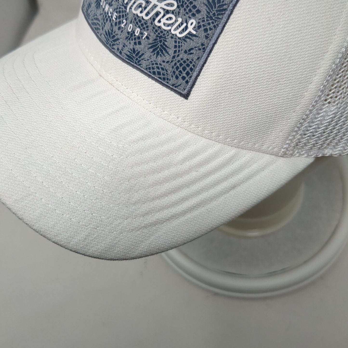 Travis Mathew Since 2007 Snapback Trucker Hat White One Size Mesh Back