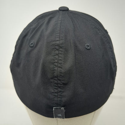 RVCA Baseball Cap Black One Size Fitted Flexfit Mid Fit Logo Patch Nylon Hat