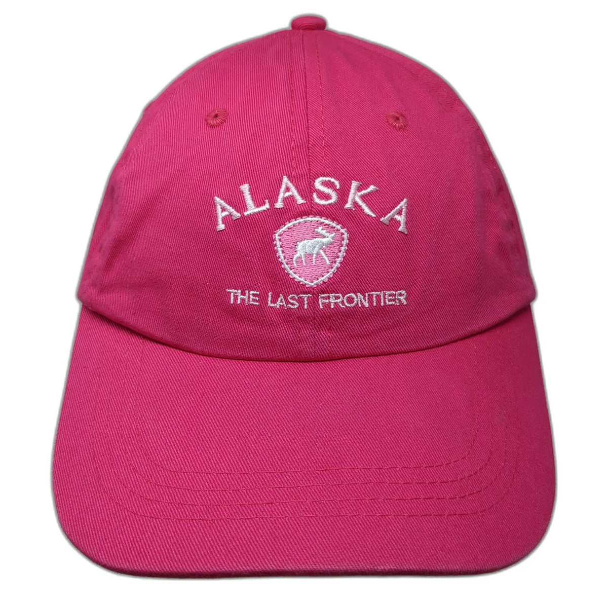 Prairie Mountain Alaska Last Frontier Pink One Size Baseball Cap Slideback Hat