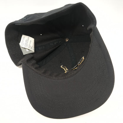 Puma Logo Fitted Hat Black L/XL Embroidered Stretch Solid 6 Panel