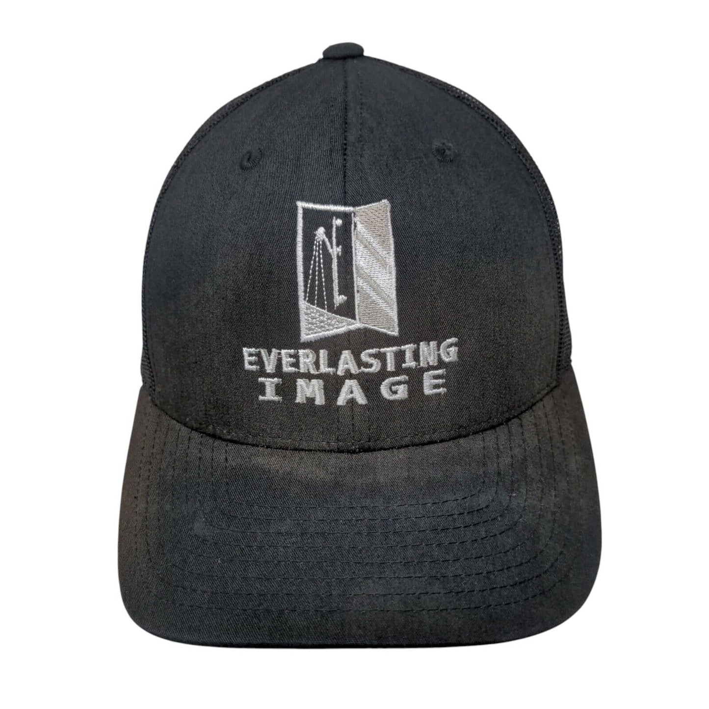 Everlasting Image Snapback Mesh Back Trucker Hat Black One Size Yupoong