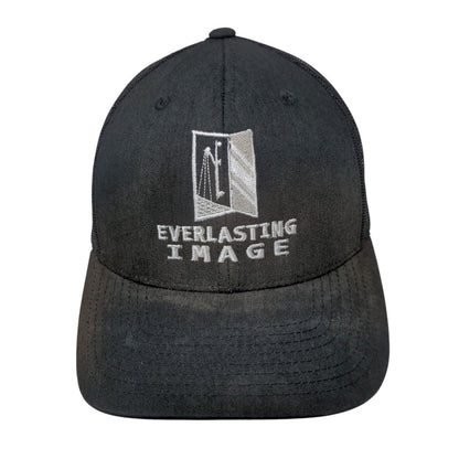 Everlasting Image Snapback Mesh Back Trucker Hat Black One Size Yupoong