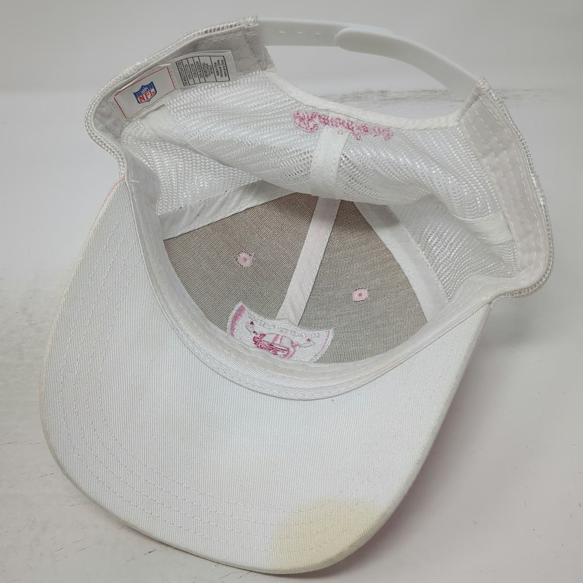 Las Vegas Raiders NFL Trucker Hat Pink One Size Mesh Back Snapback Shield Logo