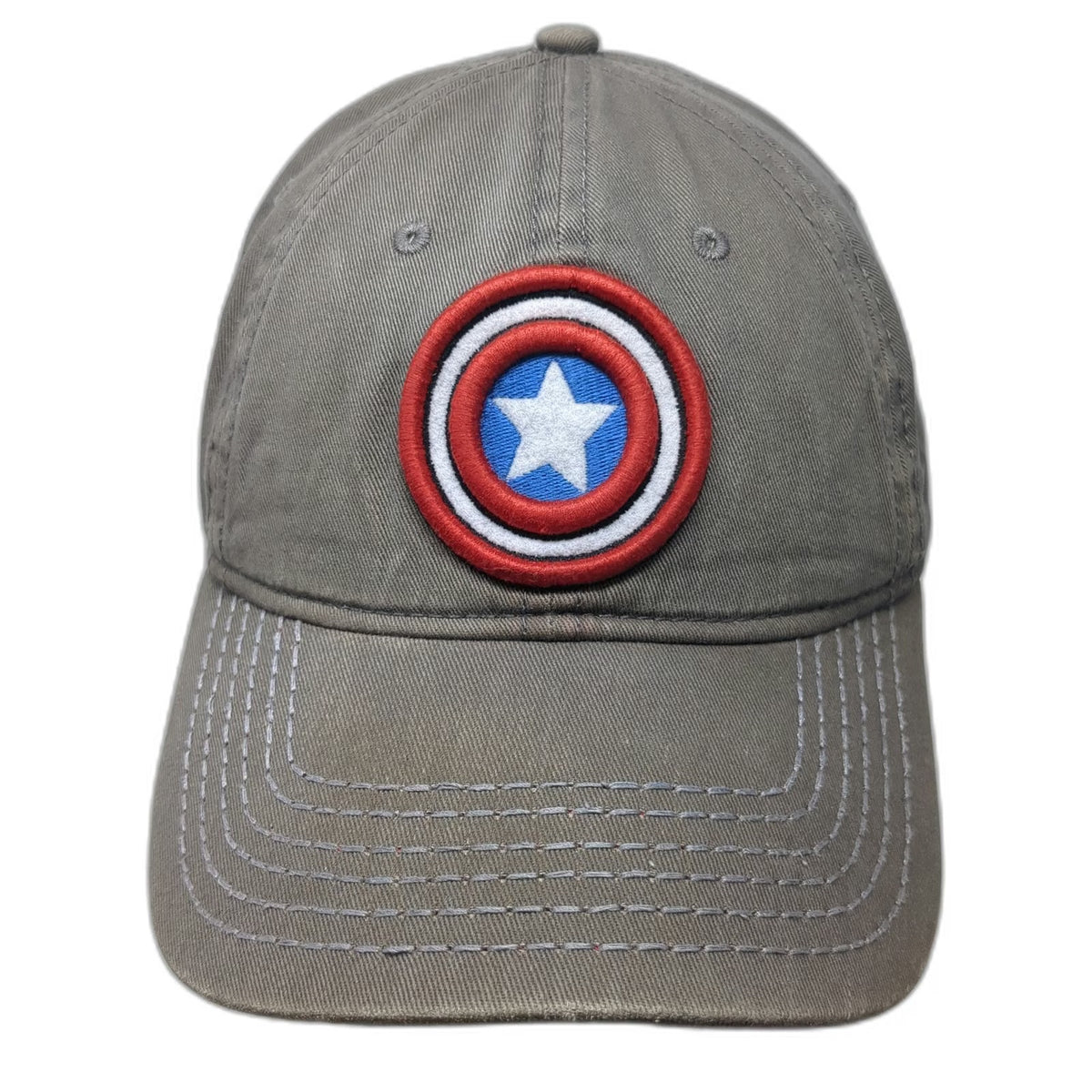 Marvel Snapback Gray Red Blue White One Size Captain America Shield Cotton Hat