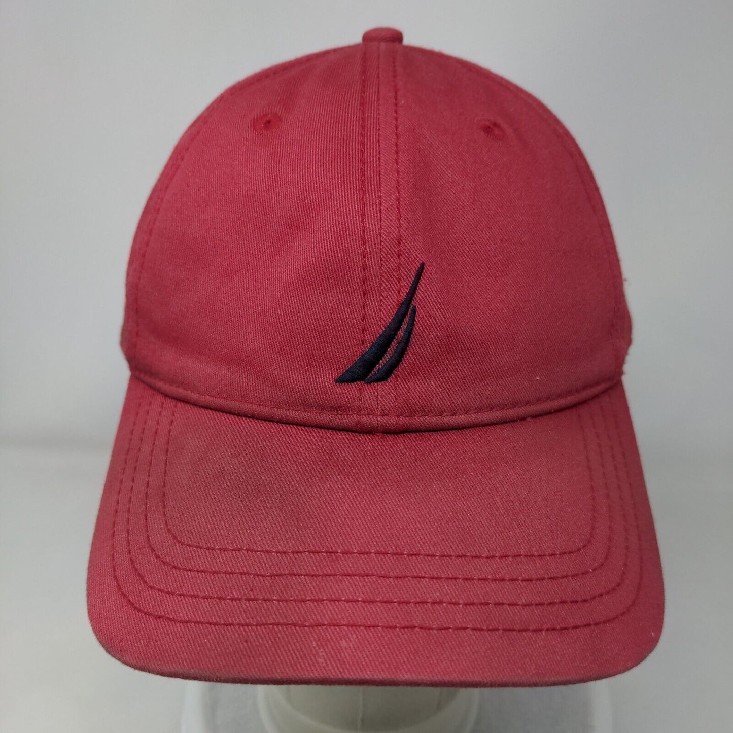 Nautica Slideback Hat Red One Size Adjustable Embroidered 6 Panel