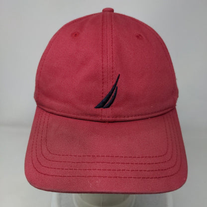 Nautica Slideback Hat Red One Size Adjustable Embroidered 6 Panel