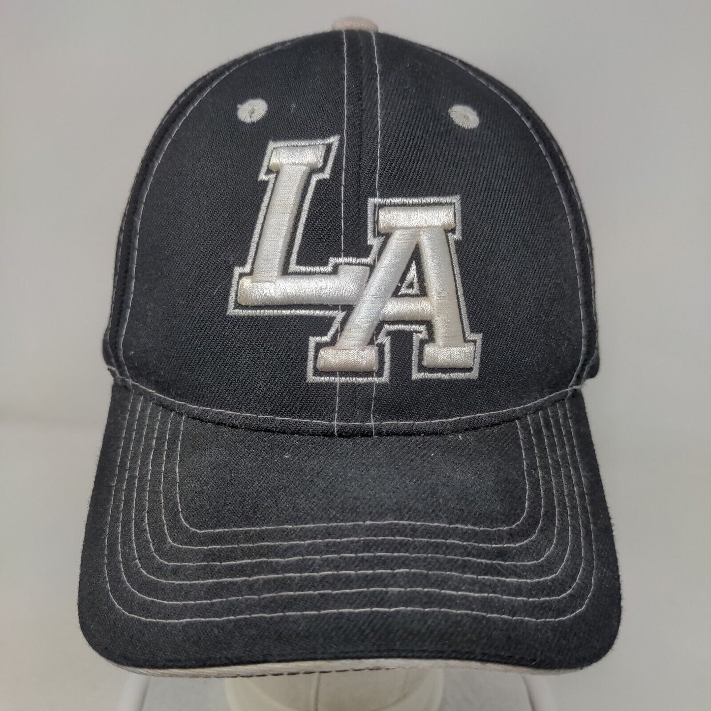 LA Los Angeles Strapback Hat Black OSFA Embroidered Adjustable 6 Panel