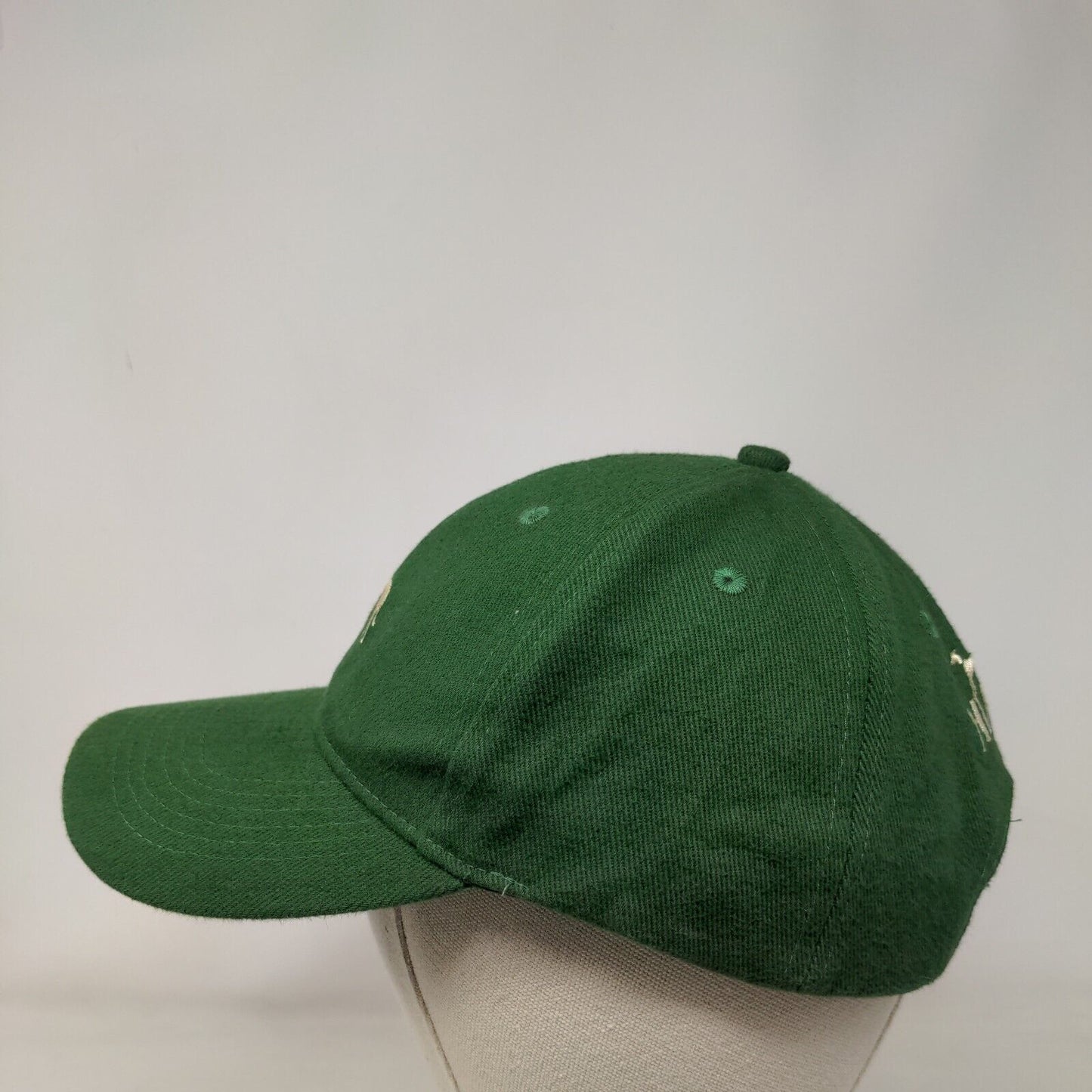 Hunter Slideback Hat Green One Size Adjustable Embroidered Vented Holes