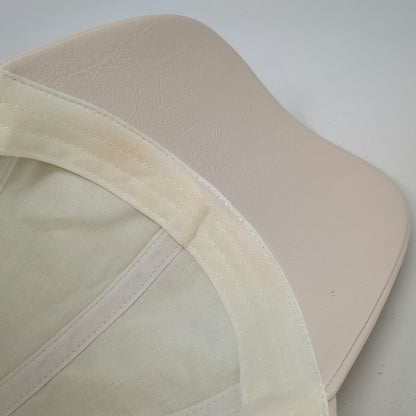 Wyeth Baseball Cap Beige One Size Faux Leather Textured Solid Strapback Hat