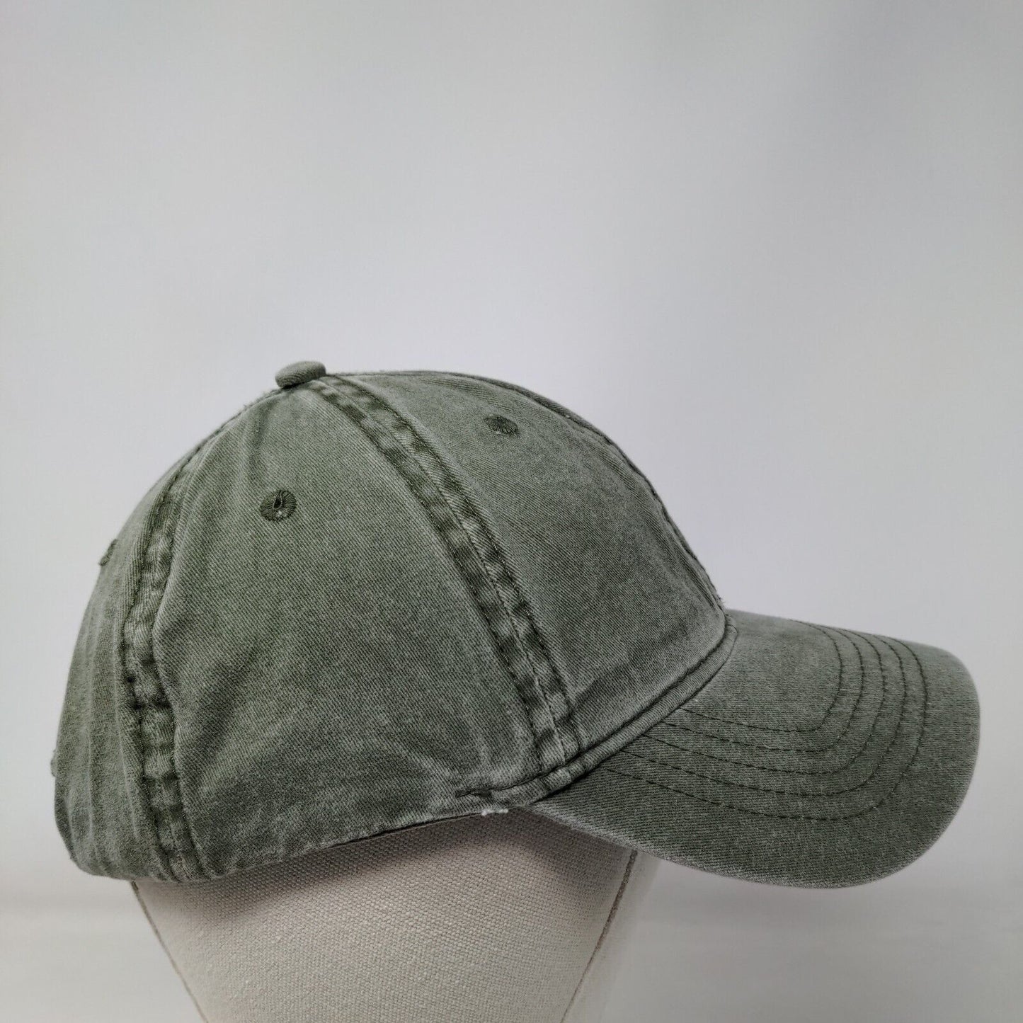 Unbranded Slideback Hat Green One Size Adjustable Vented Holes Blank Cotton