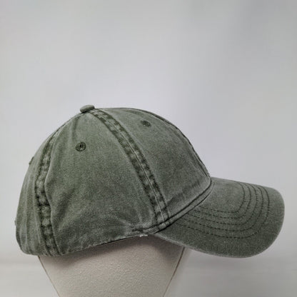 Unbranded Slideback Hat Green One Size Adjustable Vented Holes Blank Cotton