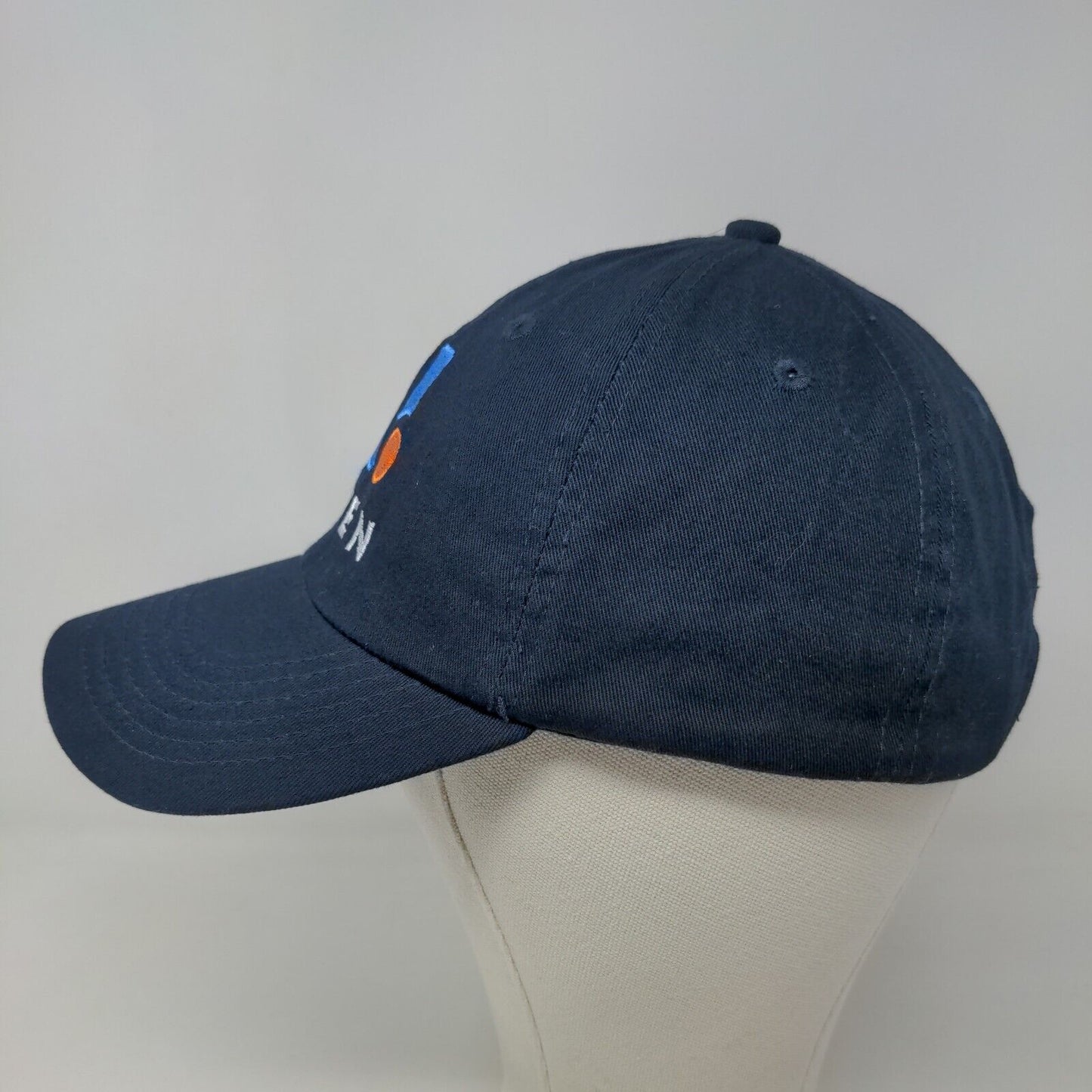 Unbranded Men's Strapback Hat Blue Embroidered Maven Logo 100% Cotton