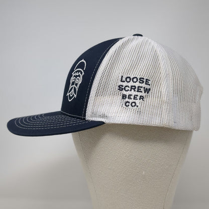 Richardson Trucker Hat Blue One Size Snapback Loose Screw Beer Co Logo Mesh