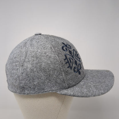 Unbranded Strapback Hat Gray One Size Adjustable 6 Panel Embroidered