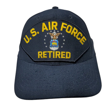 US Air Force Retired Snapbak Hat Blue OSFA Adjustable Embroidered Eagle Crest