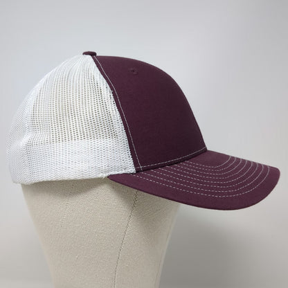 Richardson Red Trucker Hat One Size Burly Meats Patch Snapback Mesh Back 112 Cap