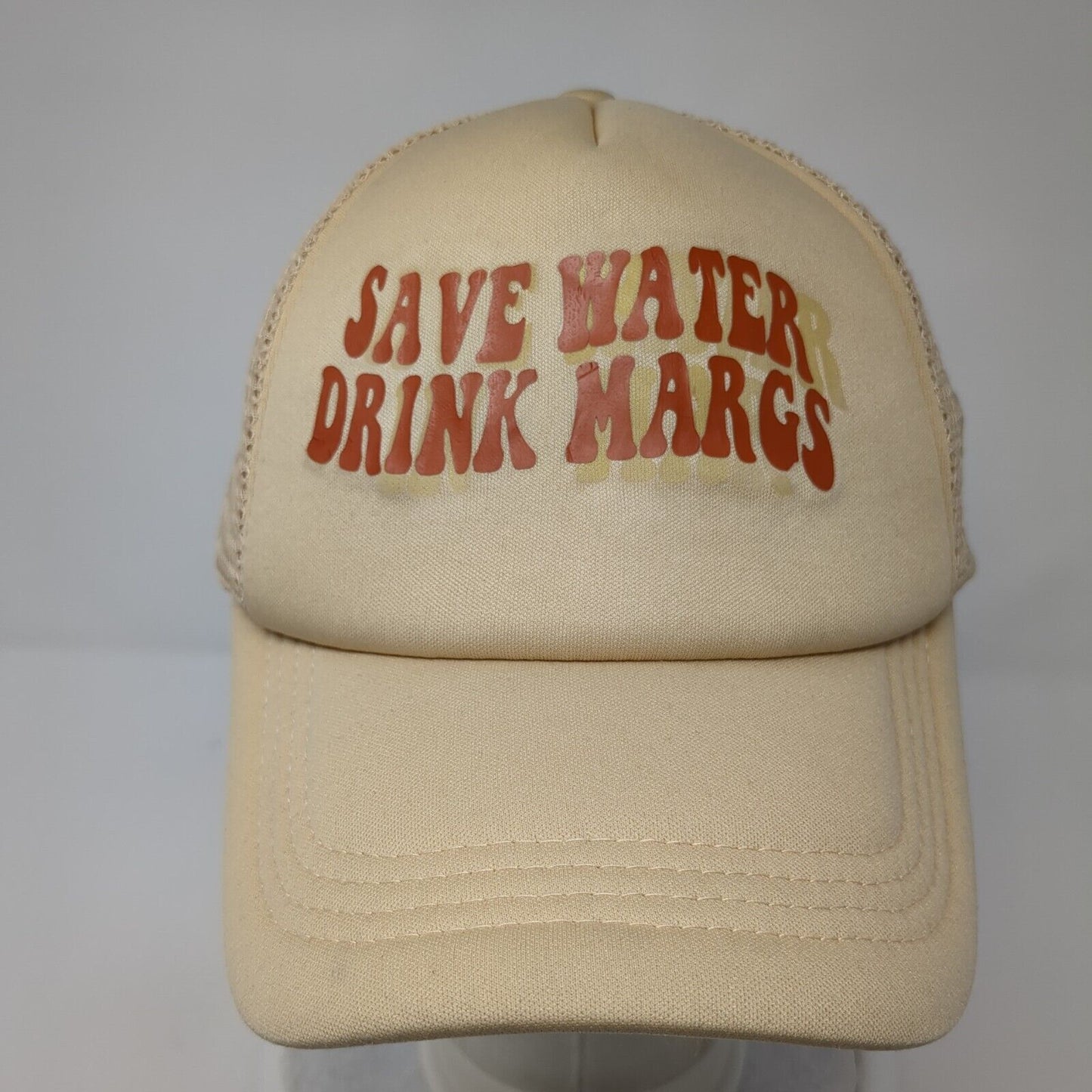 Save Water Drink Margs Snapback Trucker Hat Tan One Size Mesh Back