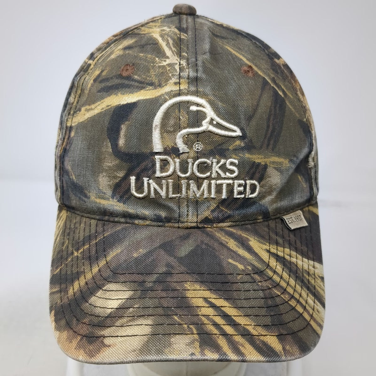 Outdoor Cap Baseball Brown Green Camo One Size Ducks Unlimited Slideback Hat