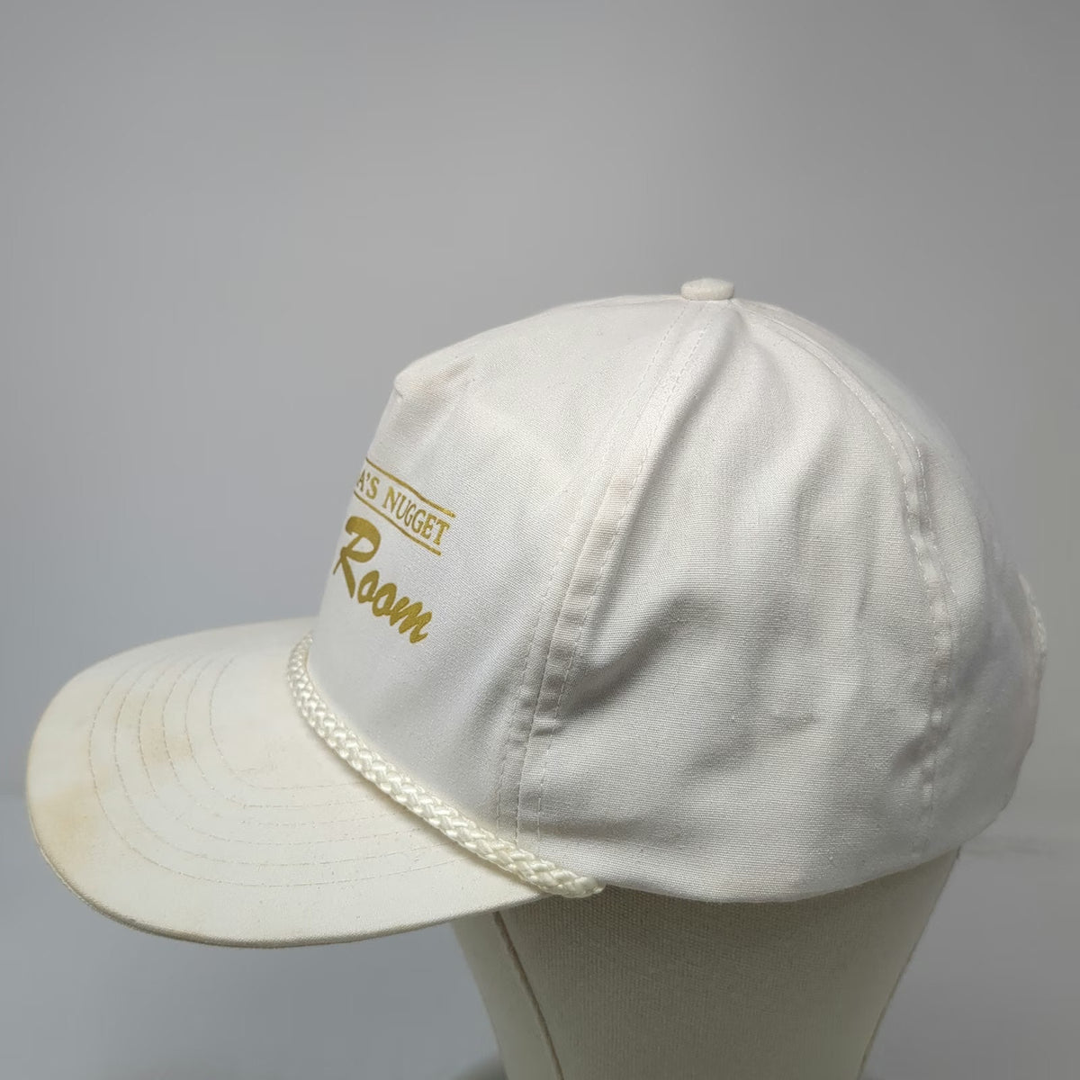 White Gold Trucker Hat One Size Rope Snapback John Ascuaga's Nugget Poker Room