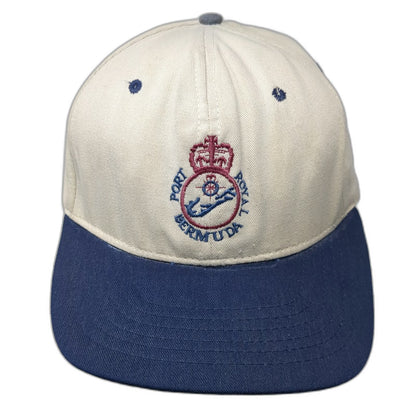 Cloverdale Snapback Beige Blue One Size Port Royal Bermuda Crest Logo Hat USA